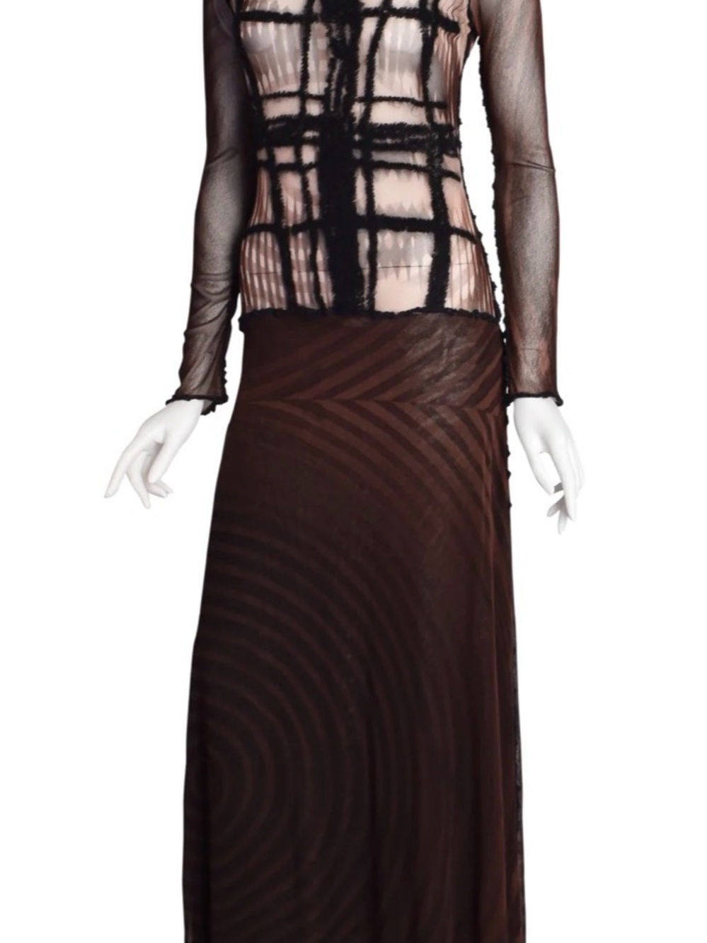 Vintage Jean Paul Gaultier Maille Femme 2001 Fall/Winter Greta Garbo Sheer Dress